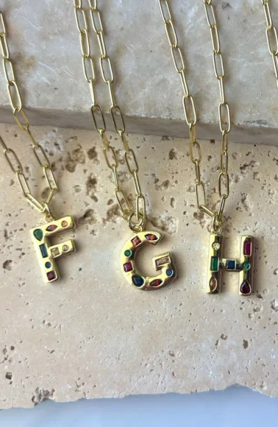 Adornia 14k Gold Plated Funky Initial Paperclip Chain Necklace