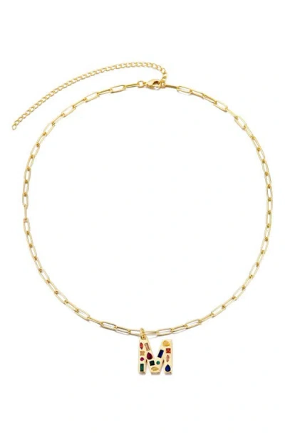Adornia 14k Gold Plated Funky Initial Paperclip Chain Necklace