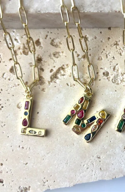 Adornia 14k Gold Plated Funky Initial Paperclip Chain Necklace
