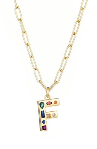 Adornia 14k Gold Plated Funky Initial Paperclip Chain Necklace