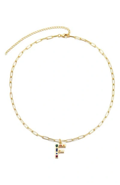 Adornia 14k Gold Plated Funky Initial Paperclip Chain Necklace