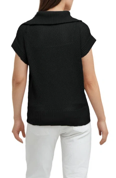 Three Dots Kim Dolman Sleeve Quarter Zip Sweater