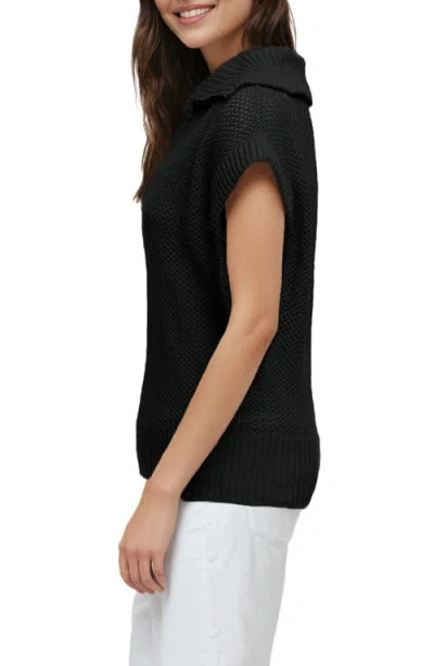 Three Dots Kim Dolman Sleeve Quarter Zip Sweater