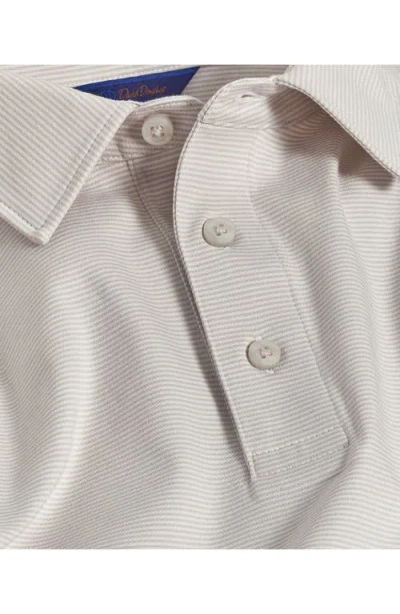 David Donahue Stripe Interlock Cotton Polo In Neutral