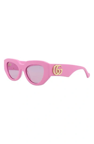 Gucci Womens Pink Gc002107 Rectangle-frame Acetate Sunglasses In Pink