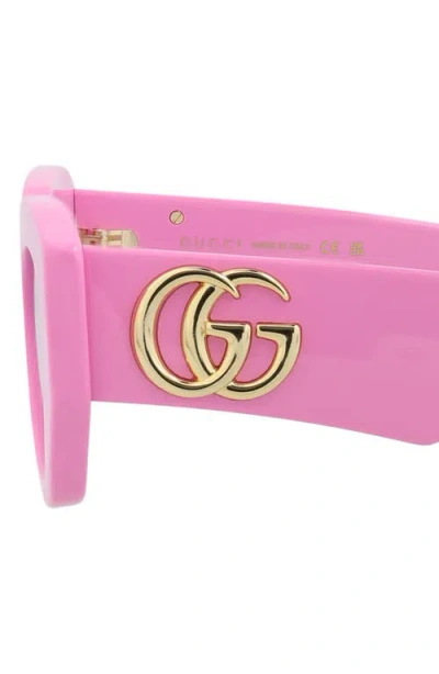 Gucci Womens Pink Gc002107 Rectangle-frame Acetate Sunglasses In Pink