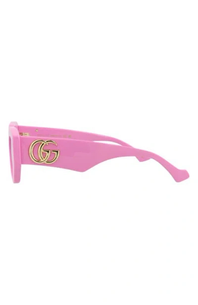 Gucci Womens Pink Gc002107 Rectangle-frame Acetate Sunglasses In Pink