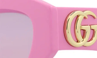 Gucci Womens Pink Gc002107 Rectangle-frame Acetate Sunglasses In Pink