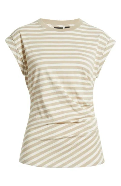 Hugo Boss Boss Epka Stripe Cotton Muscle T-shirt In Neutral