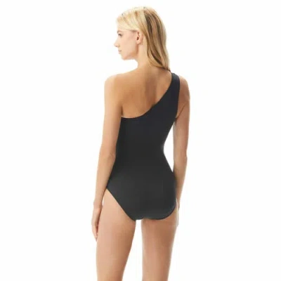 Michael Michael Kors One Shoulder Underwire One Piece Swimsuit In Black