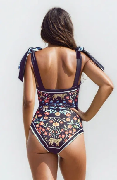 Jessie Zhao New York Women's Black Night Imagination Reversible One Piece Swimsuit In Multi