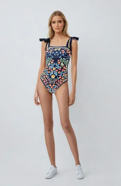 Jessie Zhao New York Women's Black Night Imagination Reversible One Piece Swimsuit In Multi