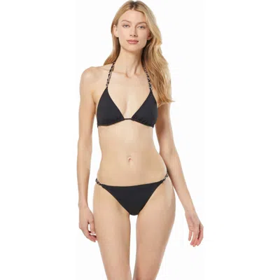 Michael Michael Kors Chain String Bikini Top In Black