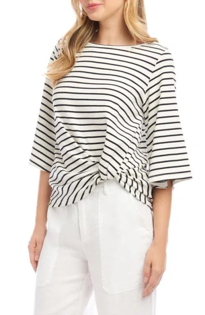 Karen Kane Stripe Pick-up Hem Top In Multi