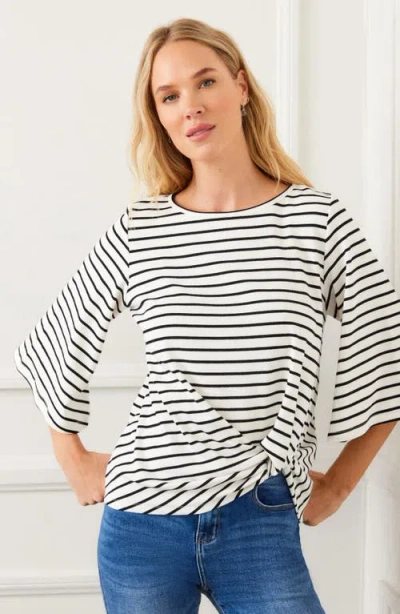 Karen Kane Stripe Pick-up Hem Top In Multi