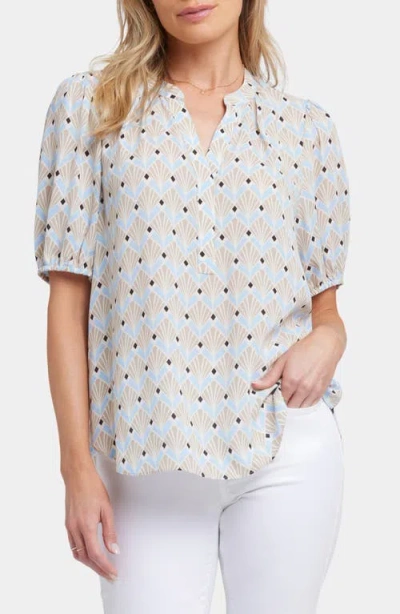 Nydj Puff Sleeve Popover Top In Neutral