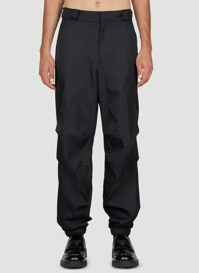 Prada Casual Pants With Waist And Loop Straps In Black