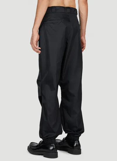 Prada Casual Pants With Waist And Loop Straps In Black