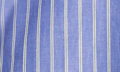Vince Stripe Popover Shirt In Blue