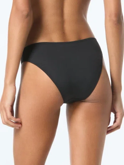 Michael Michael Kors Studded High Leg Bikini Bottom In Black