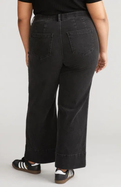 Universal Standard Carol High Waist Stretch Wide Leg Jeans In Black