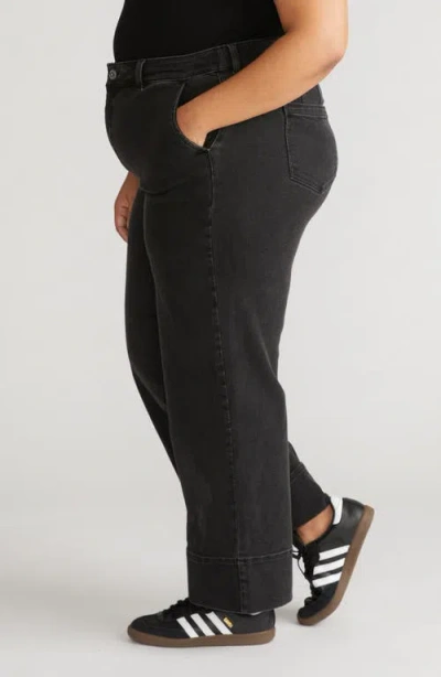 Universal Standard Carol High Waist Stretch Wide Leg Jeans In Black