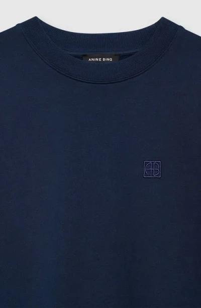 Anine Bing Miles Sweatshirt Framed Monogram In Blue