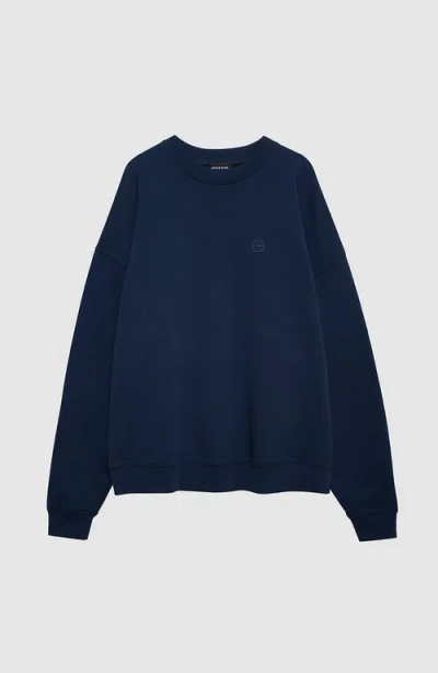 Anine Bing Miles Sweatshirt Framed Monogram In Blue