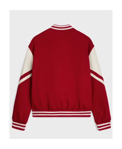 Celine Jackson Teddy Jacket In Textured Wool In Red