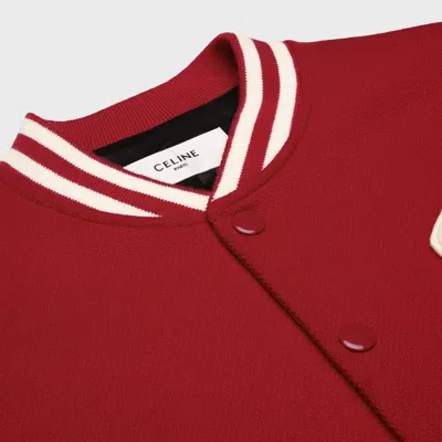 Celine Jackson Teddy Jacket In Textured Wool In Red