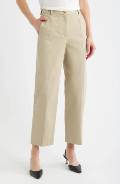 Hugo Boss Boss Tecarino Cotton Ankle Pants In Neutral