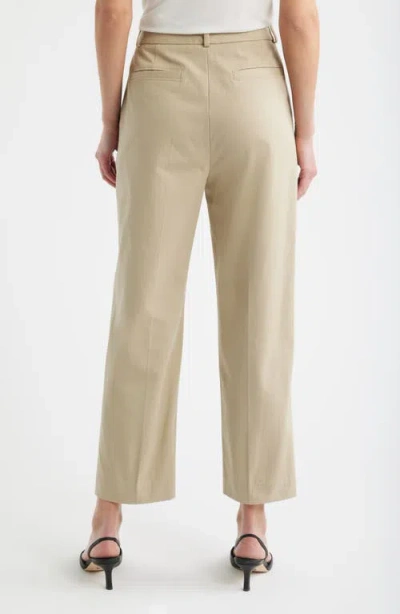 Hugo Boss Boss Tecarino Cotton Ankle Pants In Neutral