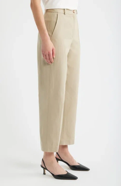 Hugo Boss Boss Tecarino Cotton Ankle Pants In Neutral