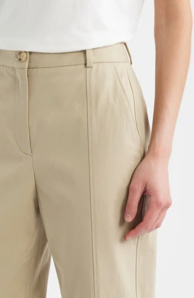 Hugo Boss Boss Tecarino Cotton Ankle Pants In Neutral