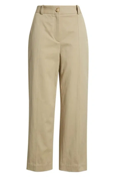 Hugo Boss Boss Tecarino Cotton Ankle Pants In Neutral