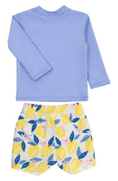 Ruggedbutts Periwinkle Long Sleeve Two-piece Rashguard Swimsuit In Blue