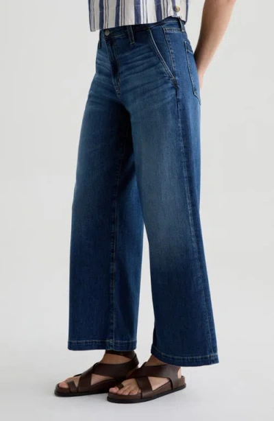 Ag Stella High Waist Palazzo Jeans In Blue