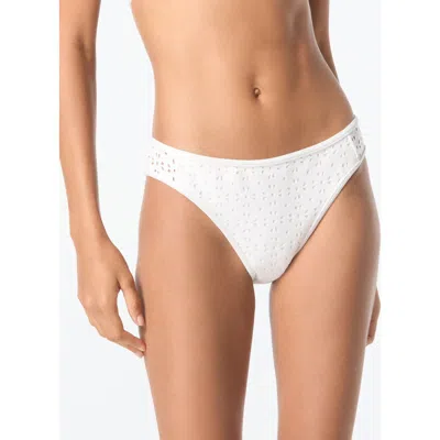 Michael Michael Kors High Leg Bikini Bottom In White