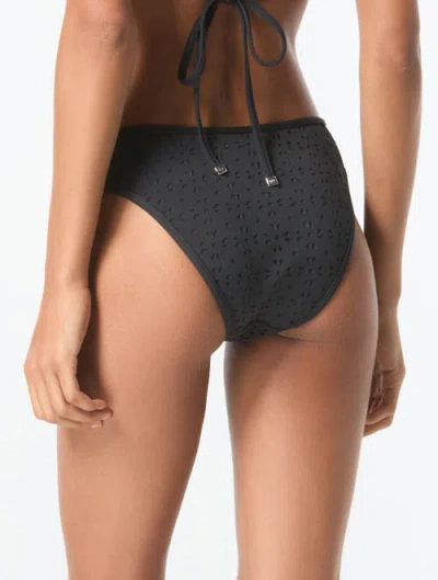 Michael Michael Kors High Leg Bikini Bottom In Black