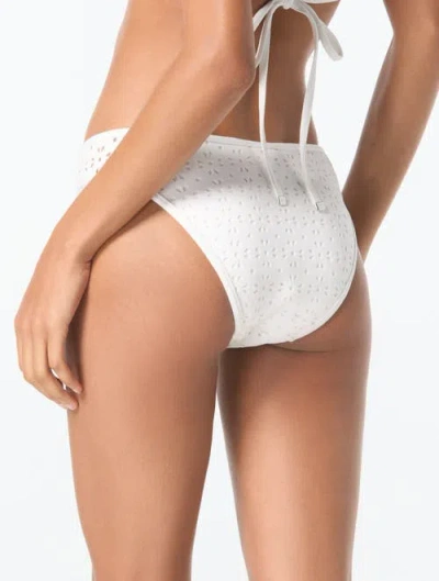 Michael Michael Kors High Leg Bikini Bottom In White
