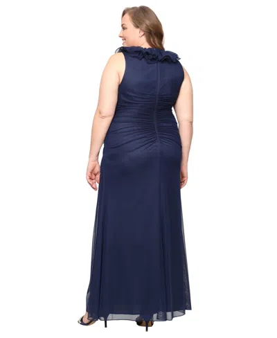 Alex Evenings Plus Size V-neck Mesh A-line Dress