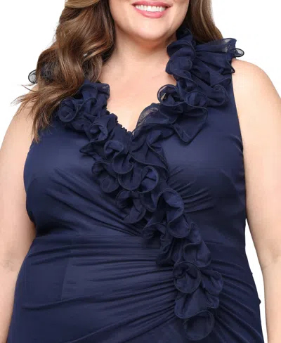 Alex Evenings Plus Size V-neck Mesh A-line Dress