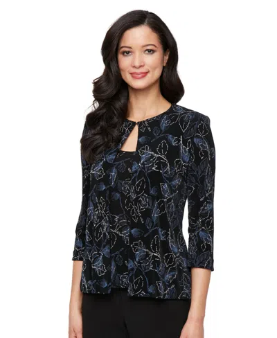 Alex Evenings Women's Printed Top & Jacket Set