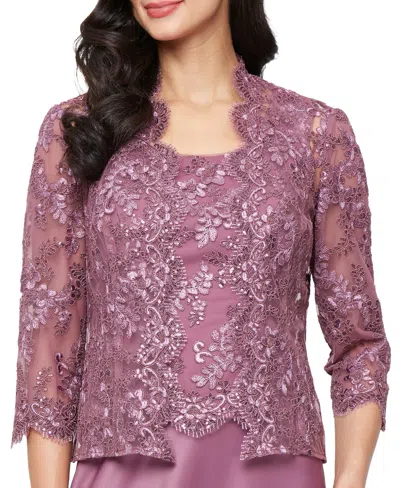 Alex Evenings Embroidered Mock Two-piece Gown With Jacket