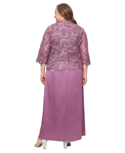 Alex Evenings Plus Size Stretch Tulle 3/4-sleeve Jacket Dress