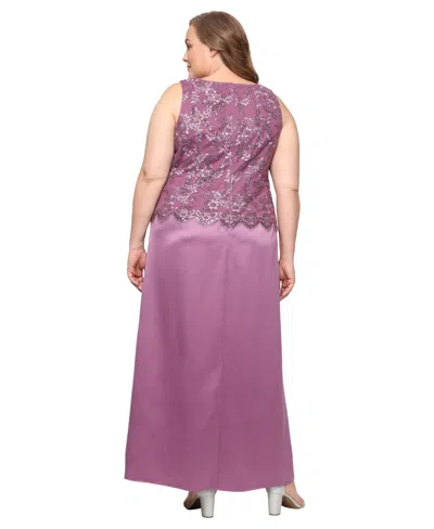 Alex Evenings Plus Size Stretch Tulle 3/4-sleeve Jacket Dress
