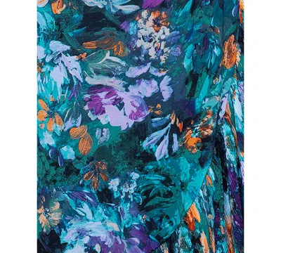 Xscape Plus Size Printed Ruffled Sleeveless Maxi Dress