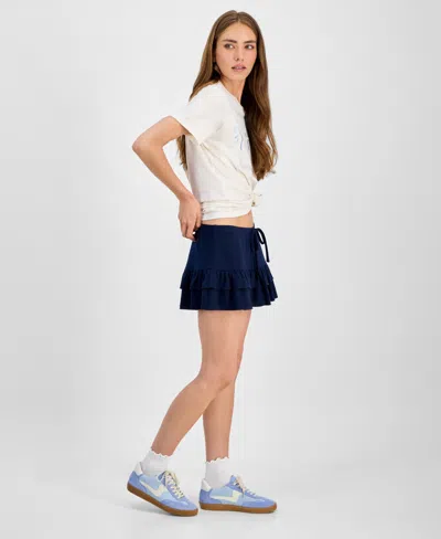Celebrity Pink Juniors' Pleated Skort In White