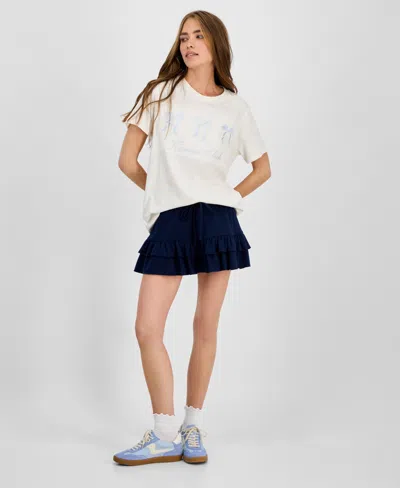 Celebrity Pink Juniors' Pleated Skort In White