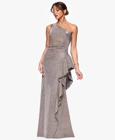 Xscape Petites One-shoulder Long Sheath Dress